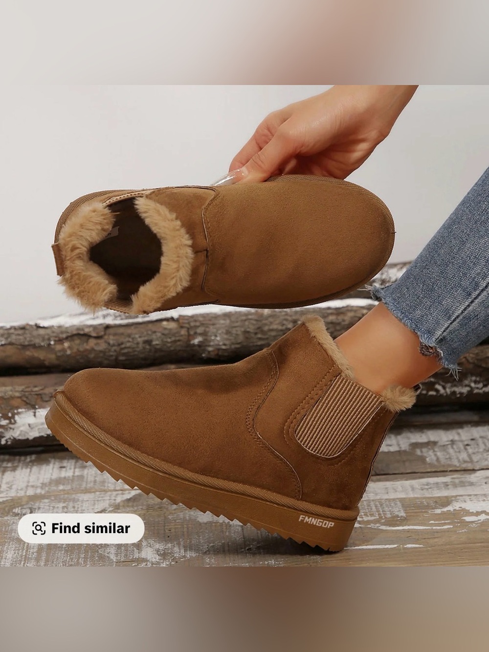 Suede Faux Fur Lined Chelsea Bootie in Chestnut sz 41 NWOT